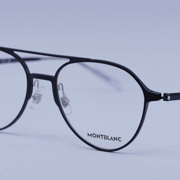 Montblanc MB0195O 001 Eyeglasses Black 55mm Aviator Frame - Picture 5 of 11